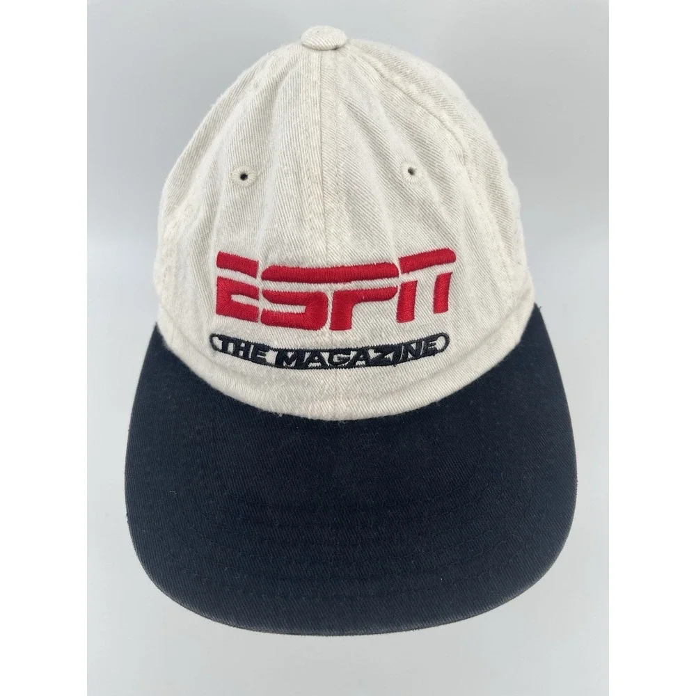Vintage ESPN‎ The Magazine Strapback Hat Cap Cotton White  Black